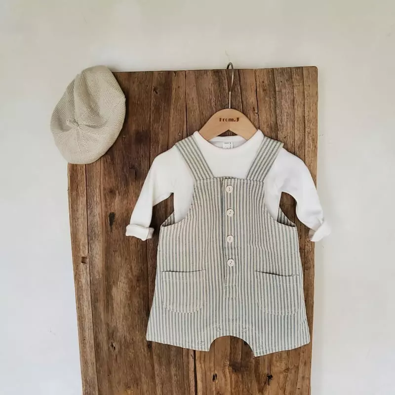 From J - Korean Baby Fashion - #babyoutfit - Mono Dungarees Bodysuit - 4