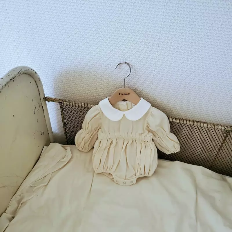 From J - Korean Baby Fashion - #onlinebabyboutique - Vely Collar Bodysuit - 3