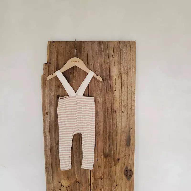 From J - Korean Baby Fashion - #babywear - Stripes Dungarees Leggings - 4