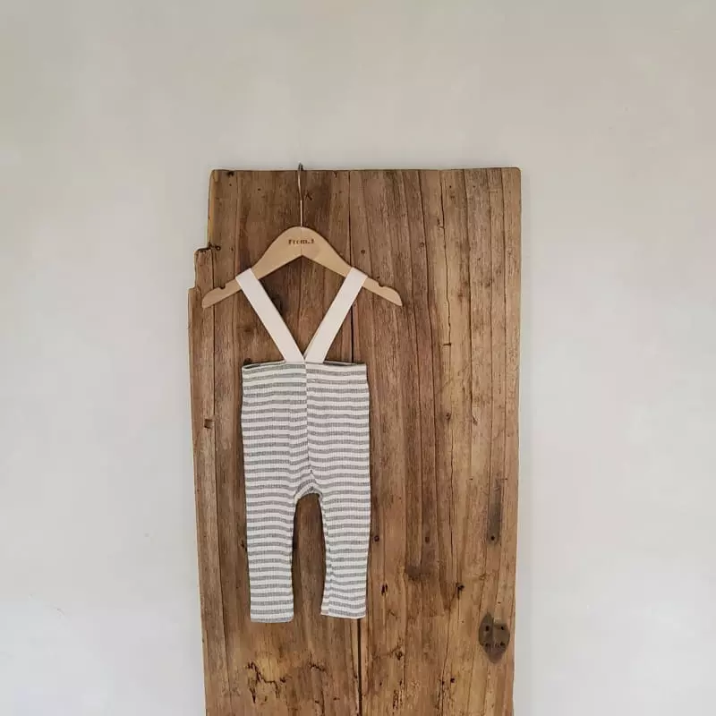 From J - Korean Baby Fashion - #smilingbaby - Stripes Dungarees Leggings - 6