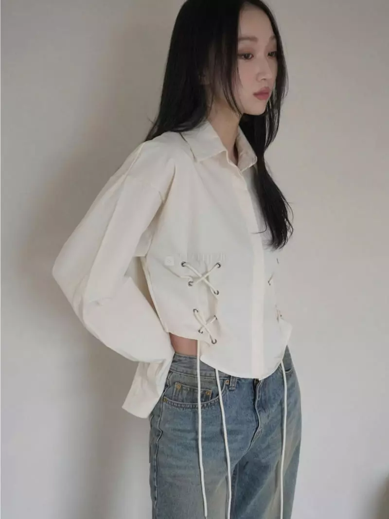 Gateless - Korean Women Fashion - #momslook - Eyelet Shirt - 2
