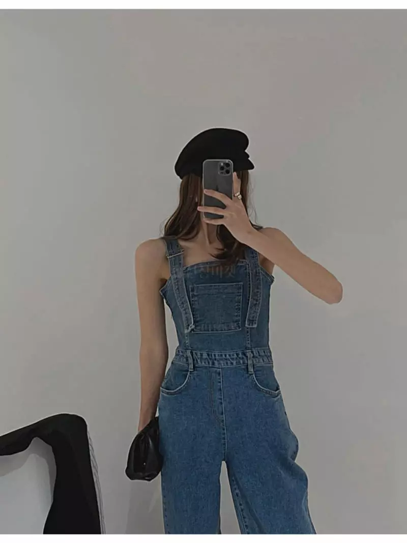 Gateless - Korean Women Fashion - #womensfashion - Denim Overall Pants - 4