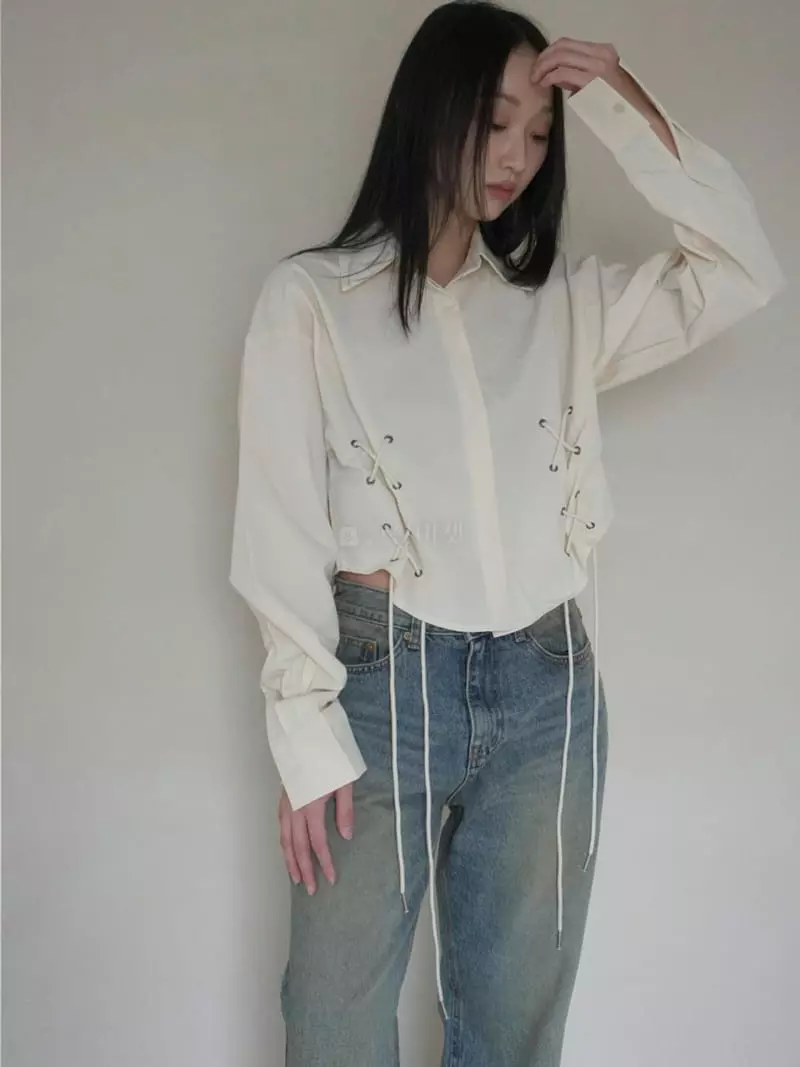 Gateless - Korean Women Fashion - #womensfashion - Eyelet Shirt - 3
