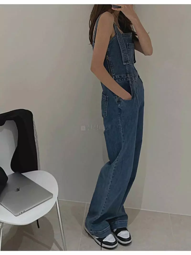 Gateless - Korean Women Fashion - #womensfashion - Denim Overall Pants - 3