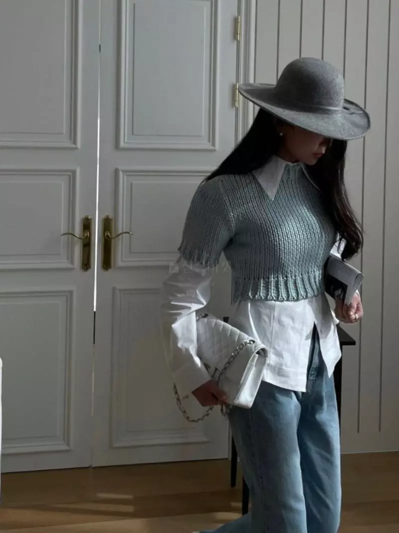 Gentlewoman - Korean Women Fashion - #momslook - Hand Knit Tee - 2