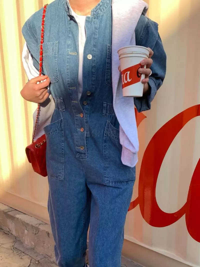 Gentlewoman - Korean Women Fashion - #vintageinspired - Denim Jumpsuit