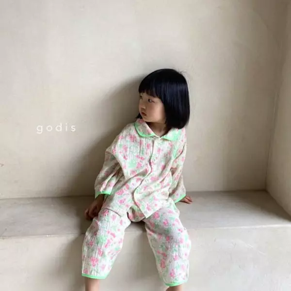 Godis - Korean Children Fashion - #designkidswear - Neon Flower Pajamas - 5