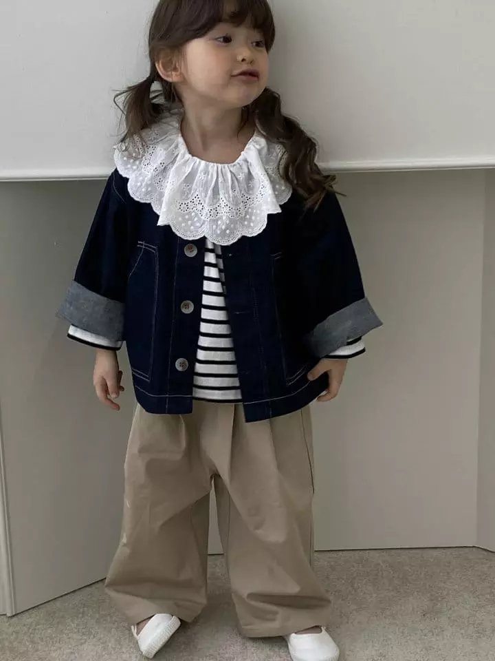Green Tomato - Korean Children Fashion - #Kfashion4kids - Round Jacket Denim - 3