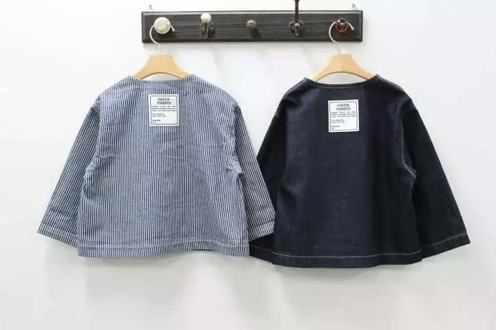 Green Tomato - Korean Children Fashion - #magicofchildhood - Round Jacket Denim - 5