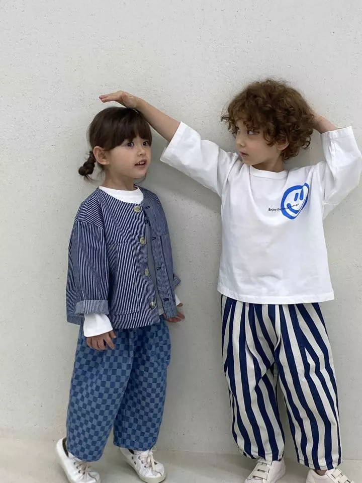 Green Tomato - Korean Children Fashion - #minifashionista - Round Jacket Stripes - 5