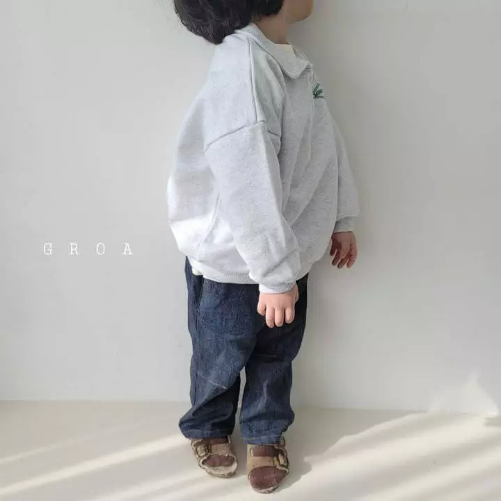 Groa - Korean Children Fashion - #Kfashion4kids - Half Zip-up Sweatshirt