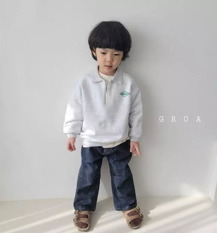 Groa - Korean Children Fashion - #littlefashionista - Half Zip-up Sweatshirt - 2