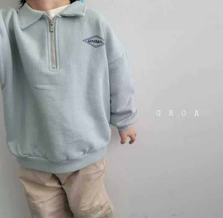 Groa - Korean Children Fashion - #prettylittlegirls - Half Zip-up Sweatshirt - 5