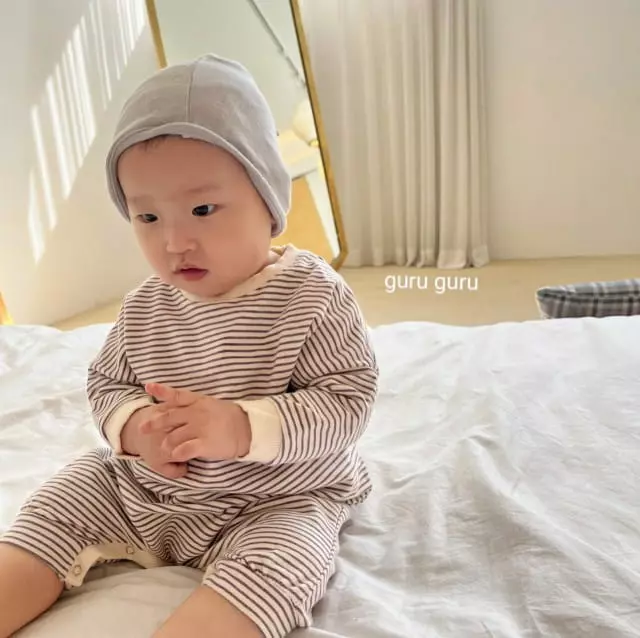 Guru Guru - Korean Baby Fashion - #babyboutique - Stripes Box Bodysuit - 9