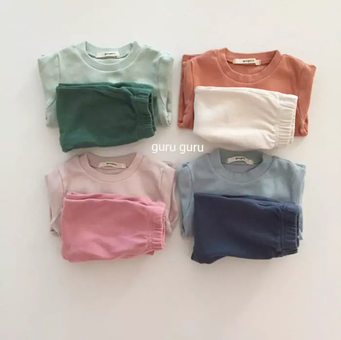 Guru Guru - Korean Baby Fashion - #babyboutiqueclothing - Crayon Top Bottom Set