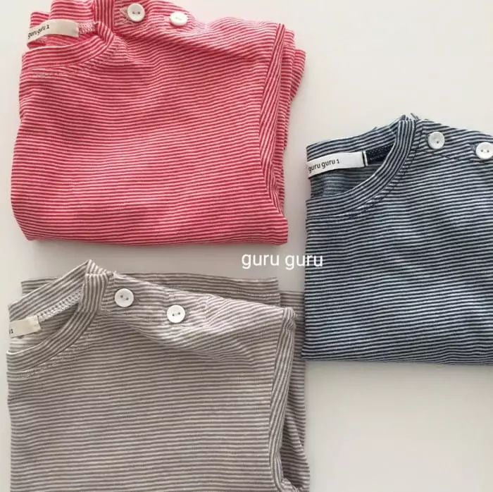 Guru Guru - Korean Baby Fashion - #babyfashion - Button Tee - 11