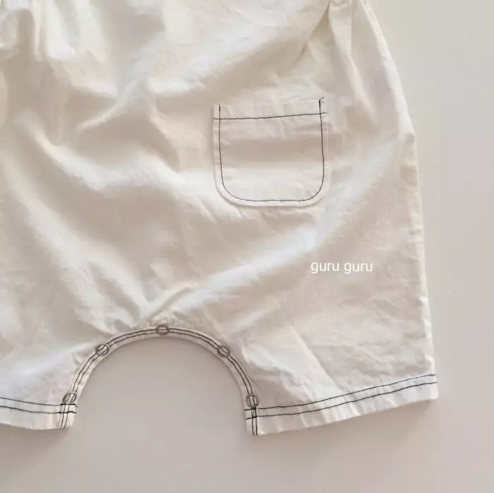 Guru Guru - Korean Baby Fashion - #babyfever - Stitch Dungarees Pants - 5