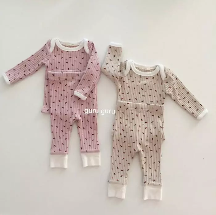 Guru Guru - Korean Baby Fashion - #babyfever - Bong Bong Top Bottom Set - 2