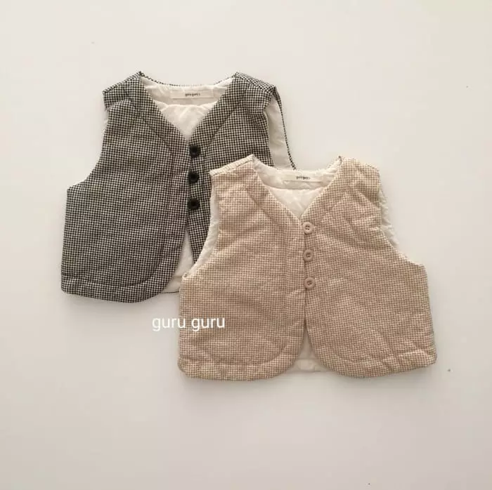 Guru Guru - Korean Baby Fashion - #babyfever - Check Vest