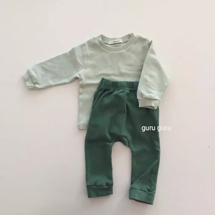 Guru Guru - Korean Baby Fashion - #babylifestyle - Crayon Top Bottom Set - 6