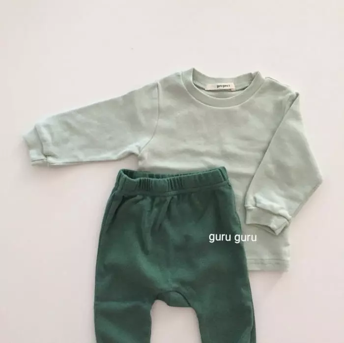 Guru Guru - Korean Baby Fashion - #babyoninstagram - Crayon Top Bottom Set - 7
