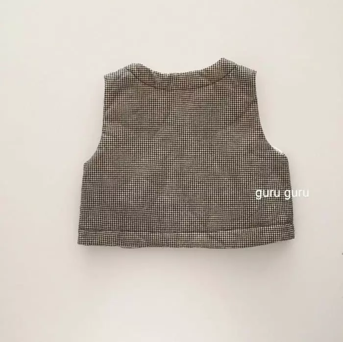Guru Guru - Korean Baby Fashion - #babylifestyle - Check Vest - 4