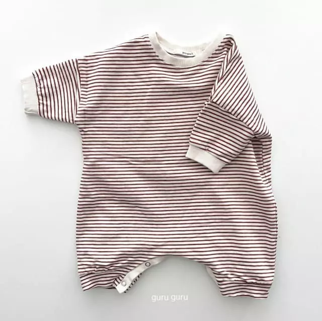 Guru Guru - Korean Baby Fashion - #babyoninstagram - Stripes Box Bodysuit - 2