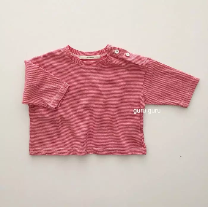 Guru Guru - Korean Baby Fashion - #babyoutfit - Button Tee - 2
