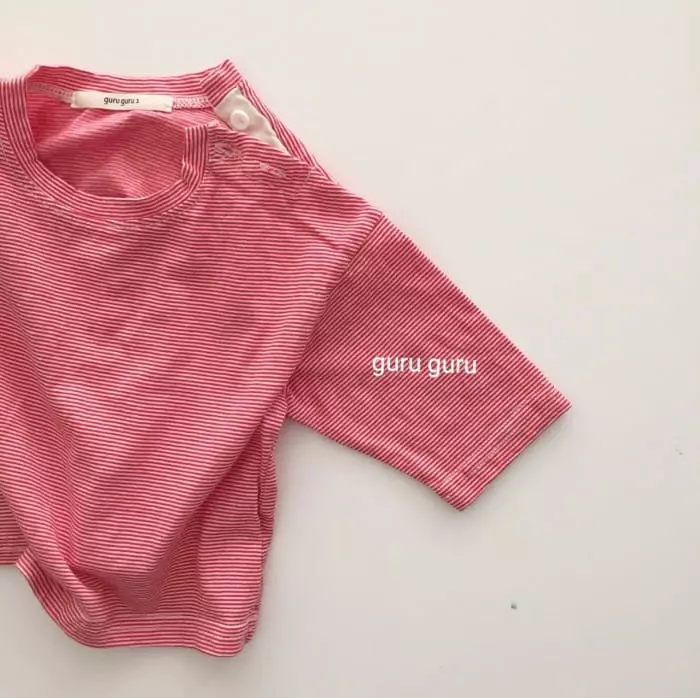 Guru Guru - Korean Baby Fashion - #babyoutfit - Button Tee - 3