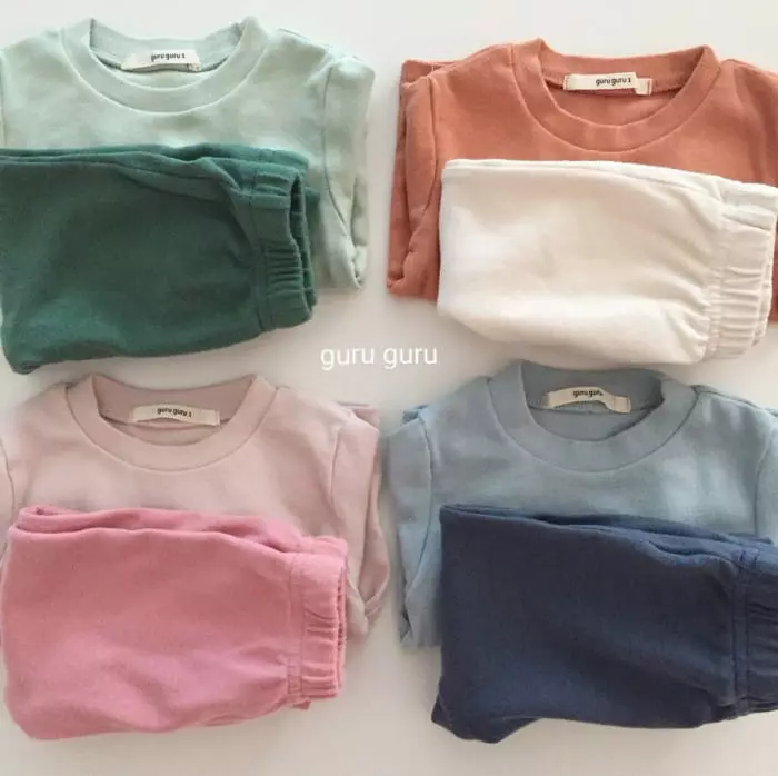 Guru Guru - Korean Baby Fashion - #babyoutfit - Crayon Top Bottom Set - 10