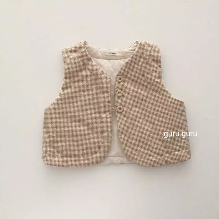 Guru Guru - Korean Baby Fashion - #babyoutfit - Check Vest - 6