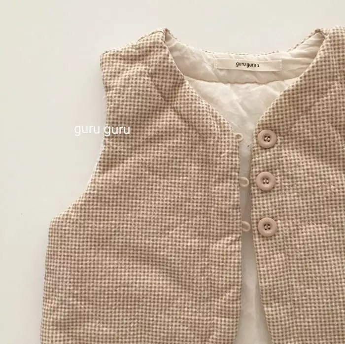 Guru Guru - Korean Baby Fashion - #babyoutfit - Check Vest - 7