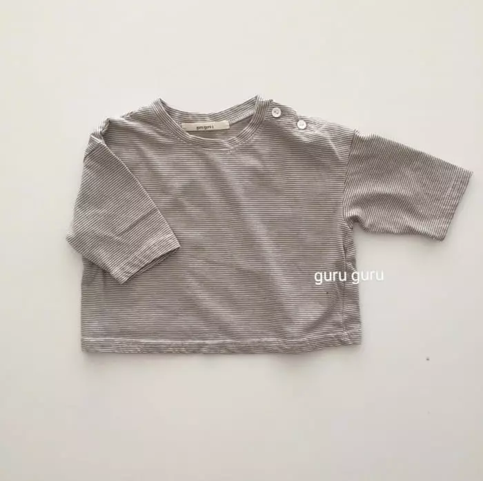 Guru Guru - Korean Baby Fashion - #babyoutfit - Button Tee - 4