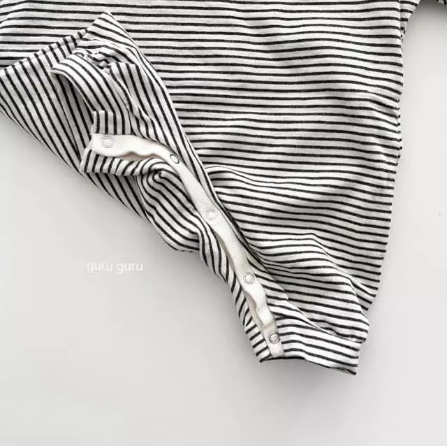 Guru Guru - Korean Baby Fashion - #onlinebabyboutique - Stripes Box Bodysuit - 7