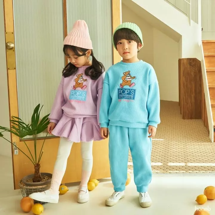 Hanab - Korean Children Fashion - #designkidswear - Pops Top Bottom Set - 2