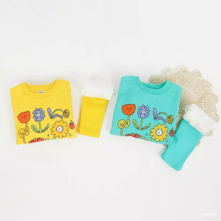 Hanab - Korean Children Fashion - #designkidswear - Flower Mini Top Bottom Set - 3