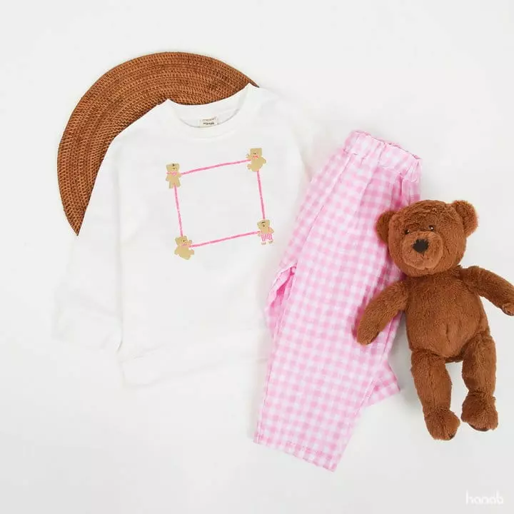 Hanab - Korean Children Fashion - #designkidswear - Square Smile Top Bottom Set - 2