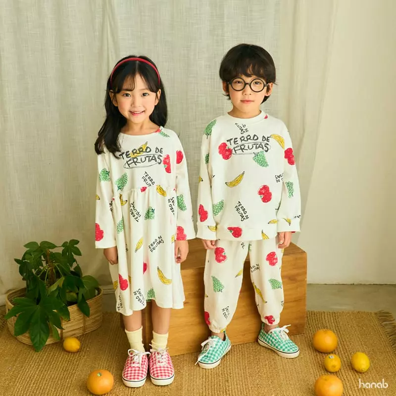 Hanab - Korean Children Fashion - #childrensboutique - Fruit Top Bottom Set - 4