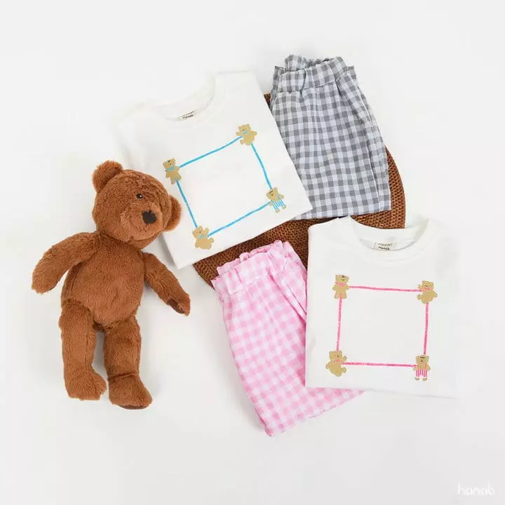 Hanab - Korean Children Fashion - #discoveringself - Square Smile Top Bottom Set - 3