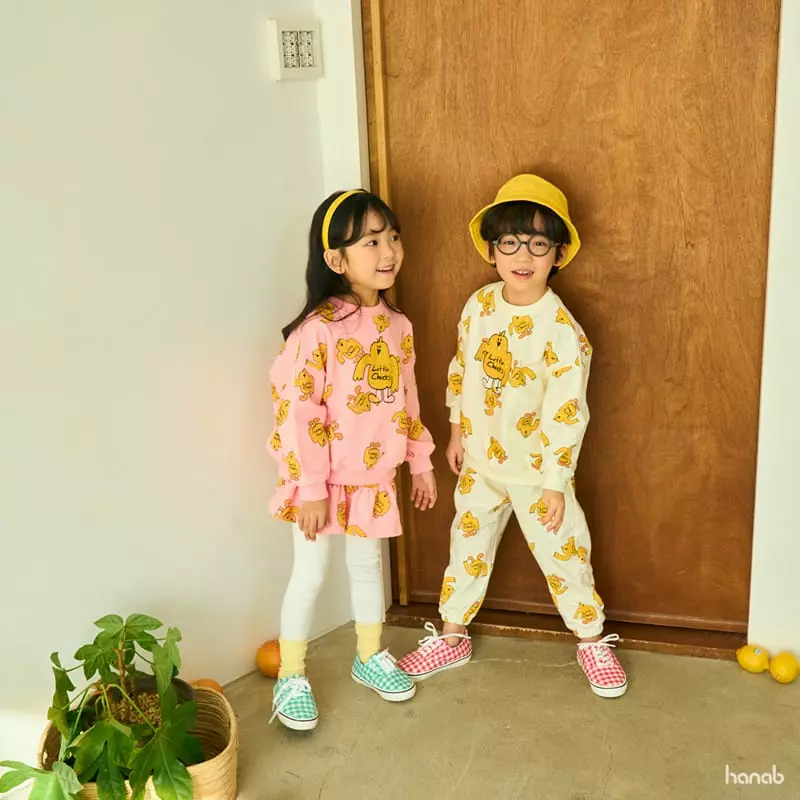 Hanab - Korean Children Fashion - #discoveringself - Chick Top Bottom Set - 6