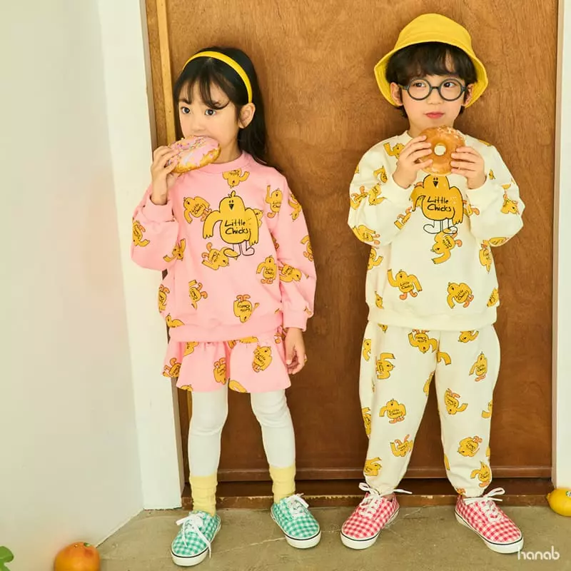 Hanab - Korean Children Fashion - #kidsshorts - Chick Top Bottom Set - 8