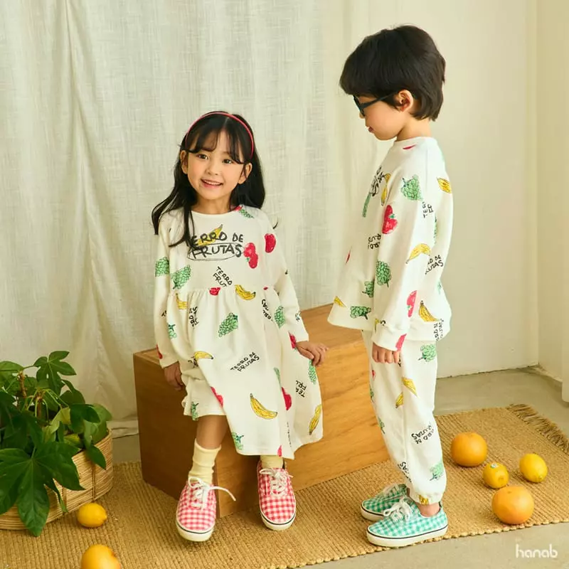 Hanab - Korean Children Fashion - #kidsshorts - Fruit Top Bottom Set - 7