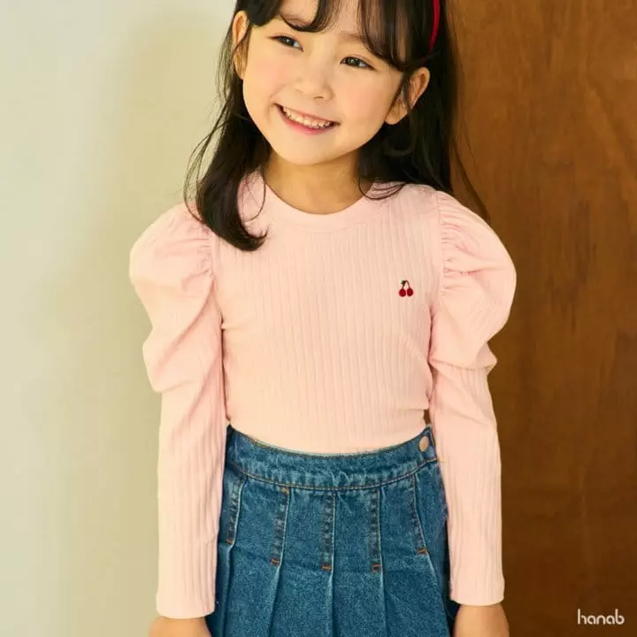 Hanab - Korean Children Fashion - #kidsshorts - Cherry Puff Tee - 4
