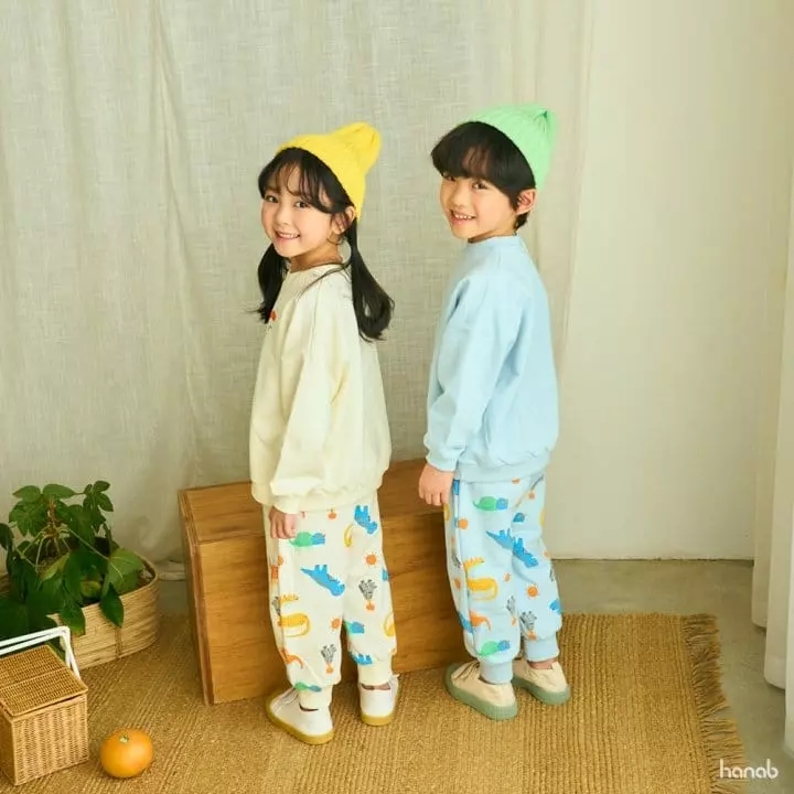 Hanab - Korean Children Fashion - #kidsstore - Dino Top Bottom Set - 4