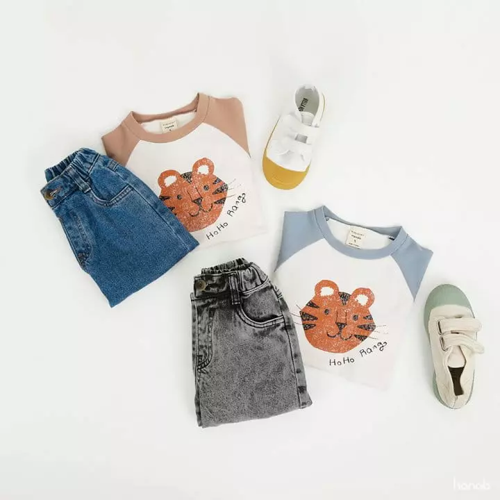 Hanab - Korean Children Fashion - #minifashionista - Color Tiger Raglan Tee