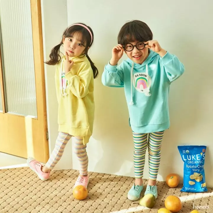 Hanab - Korean Children Fashion - #stylishchildhood - Rainbow Rib Top Bottom Set - 2