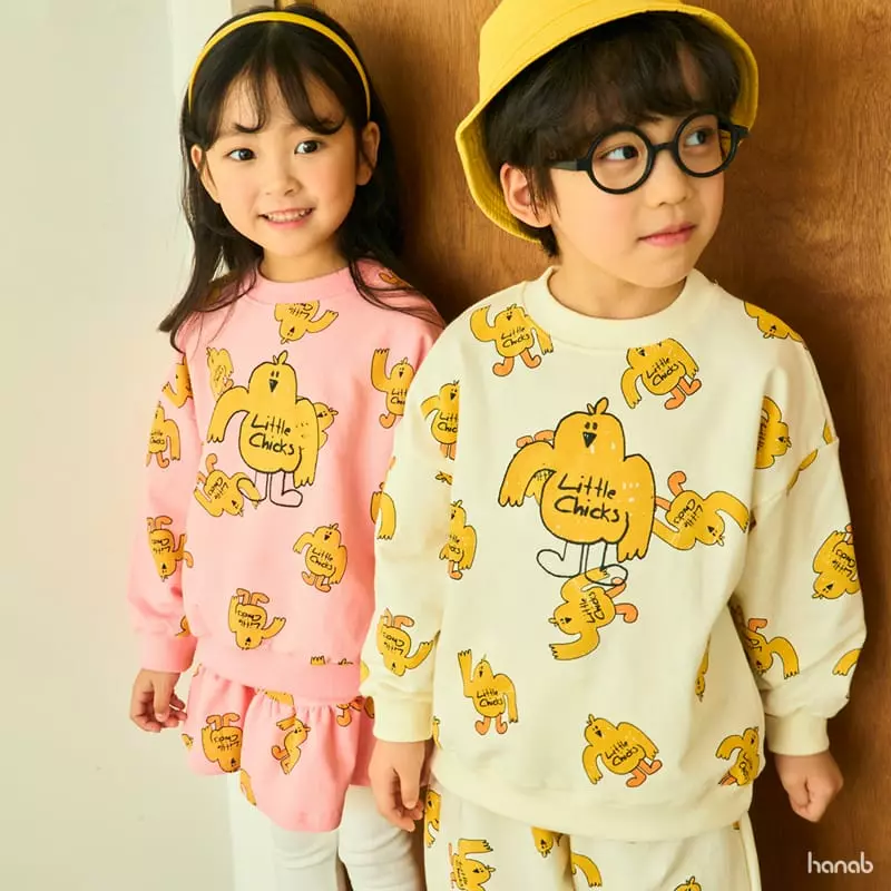 Hanab - Korean Children Fashion - #toddlerclothing - Chick Top Bottom Set