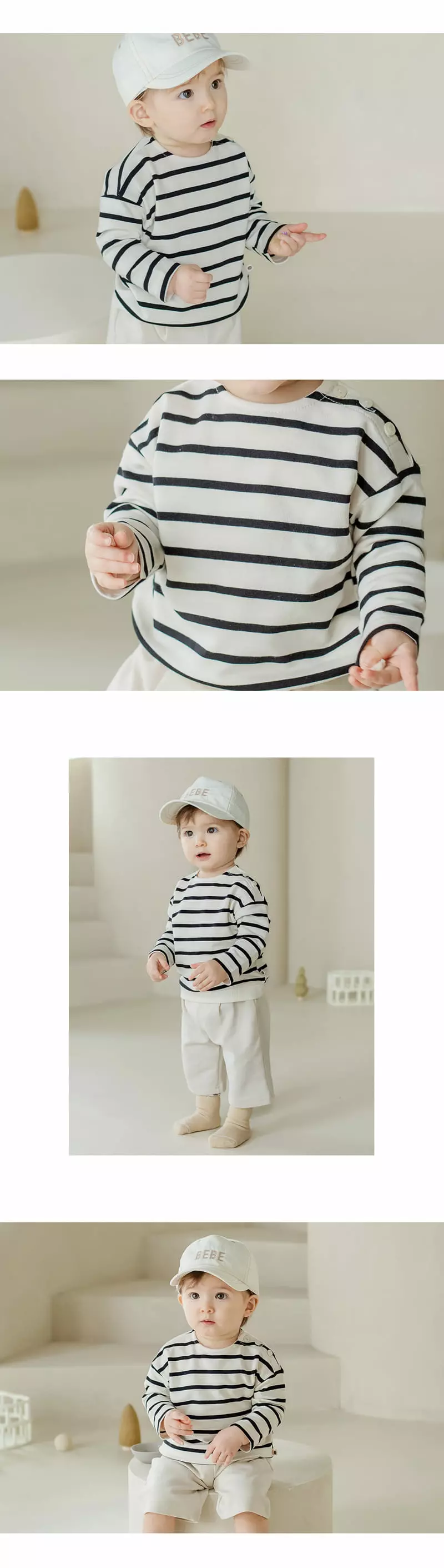Happy Prince - Korean Baby Fashion - #babyfashion - Kinda Stripes Baby Long Sleeves Tee - 3