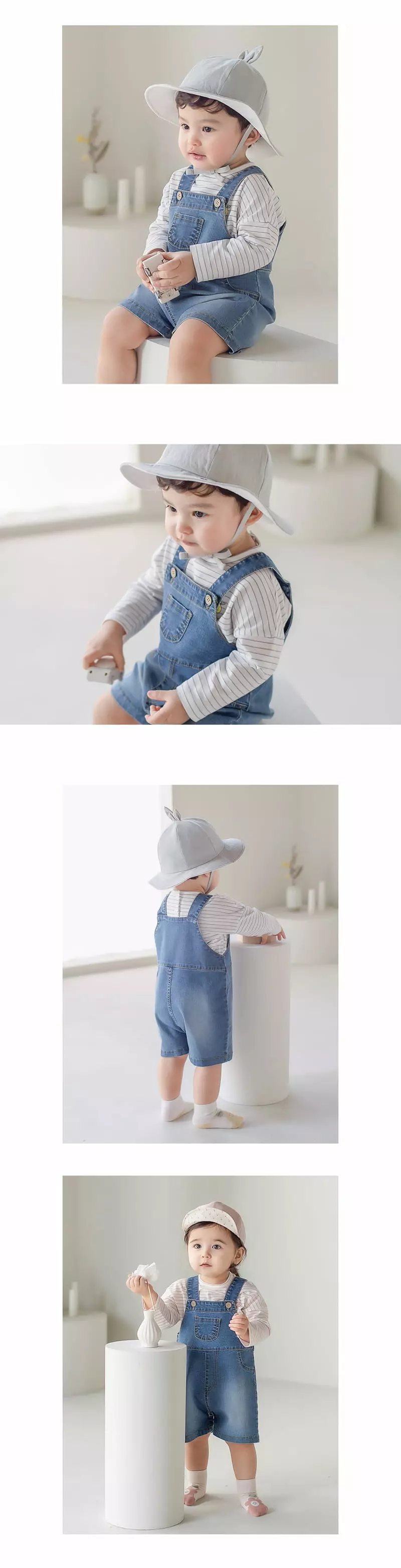 Happy Prince - Korean Baby Fashion - #babyfashion - Edgar Denim Baby Dungarees - 5