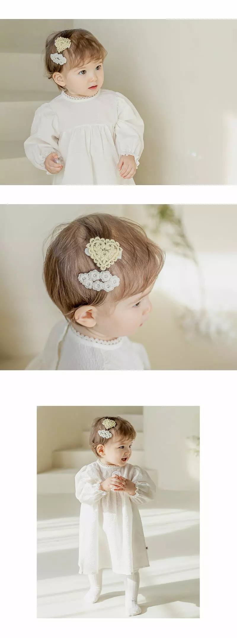 Happy Prince - Korean Baby Fashion - #babygirlfashion - Love Mone Baby Barrettes Set [set of 5] - 3